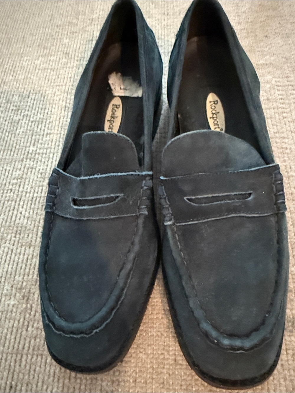 Rockport Women’s Suede Penny Loafers in Navy Blue Size 7.5.